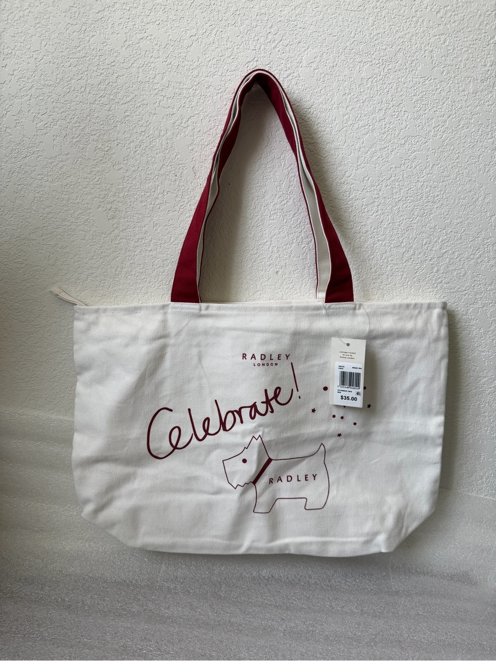 RADLEY LONDON Cream Canvas Tote with Red Accents